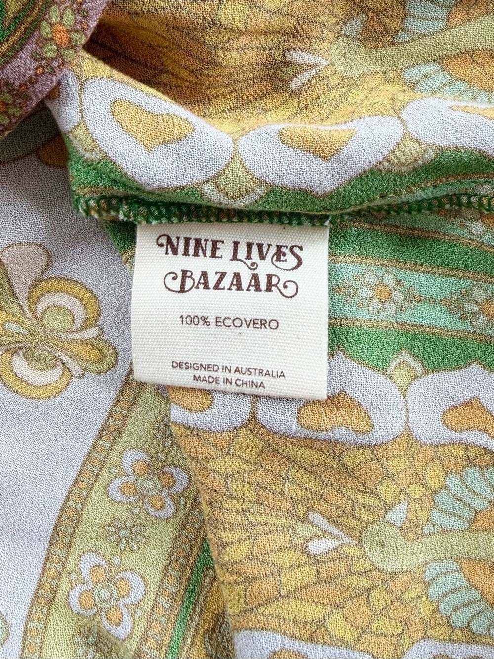Nine Lives Bazaar Nirvana Collection Peacock & Floral Print Midi Dress - Picture 6 of 10